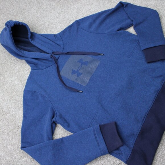 Under Armour Hoodie Womens Large Blue UA Threadborne Fleece Hooded Sweatshirt - Picture 6 of 13